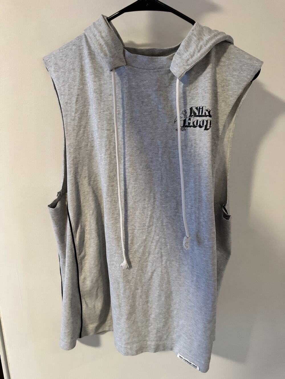 NIKE Dri-FIT Sleeveless Hoodie Grey Nike Hoop Graphic Mens S